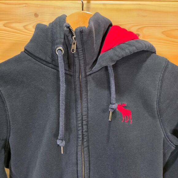 VTG Abercrombie & Fitch Full Zip Hoodie Moose Logo Jacket Women Small - Picture 2 of 11